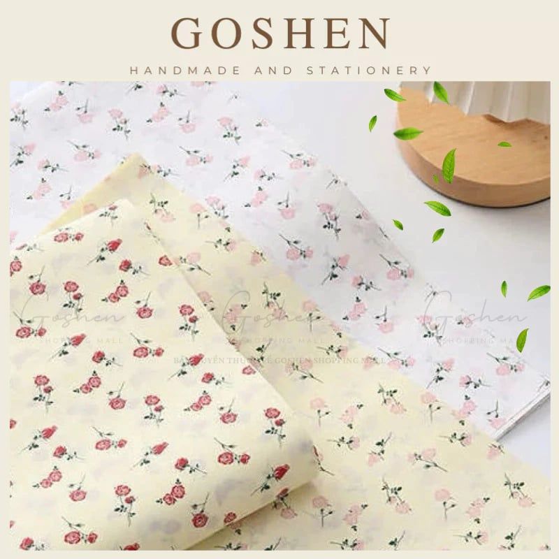 (50cm x 70cm - Khổ Lớn) Giấy Nến Hoạ Tiết Hoa Trang Trí Hộp Quà