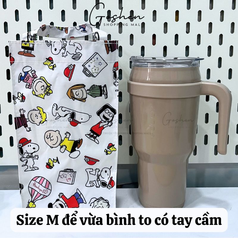 Túi Vải Oxford, Túi Vải Canvas Đựng Ly Giữ Nhiệt, Bình Cốc Giữ Nhiệt Đi Học Đi Làm