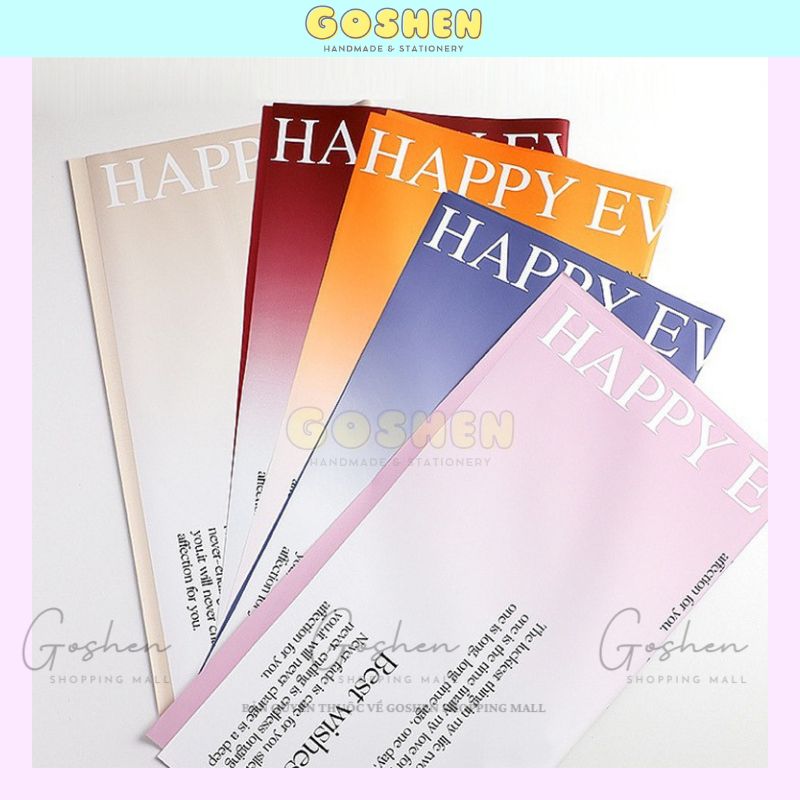 (58*58cm) Giấy Gói Hoa Chữ EVERYDAY HAPPY và EVERYDAY I LOVE YOU. Giấy Cao Cấp, Không Lỗi, Không Thấm Nước, Màu Đẹp