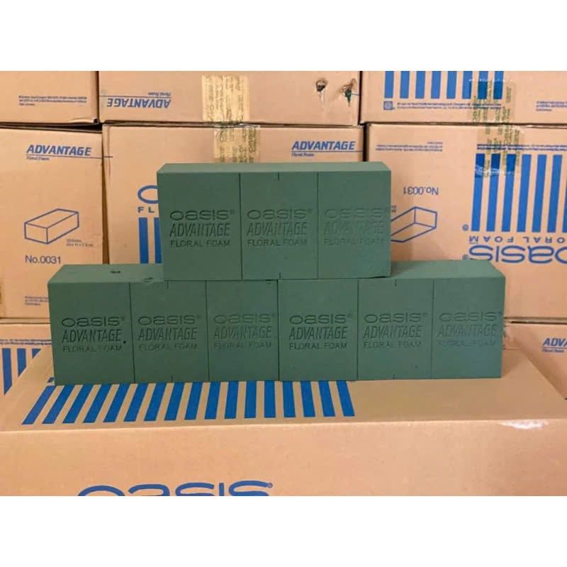 (Lẻ 1 Viên) Xốp Xanh OASIS Cắm Hoa tươi, hoa sáp, mút xốp Oasis Cao Cấp