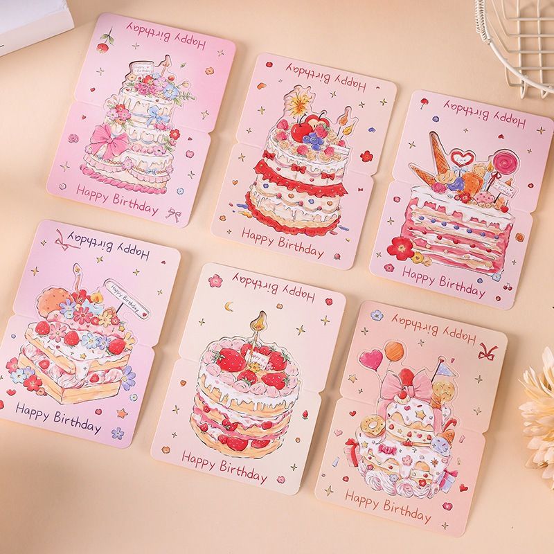 Thiệp Chúc Mừng Sinh Nhật Hình Bánh Kem Dễ Thương