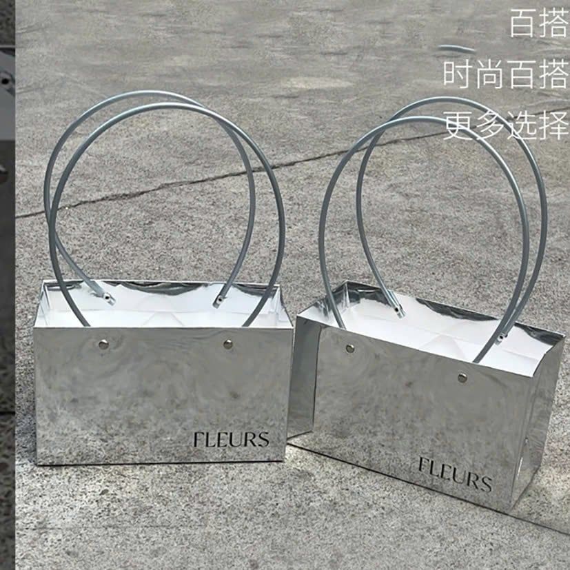 Túi Giấy Bạc Đựng Hoa, Quà Tặng Fleurs Hàn Quốc Cao Cấp, Sang Trọng