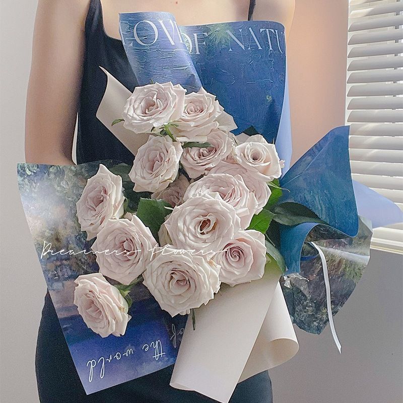 (38x50cm) Giấy Gói Hoa FENGHUA Series, Chống Thấm Nước Màu Trơn Độ Bền Tốt