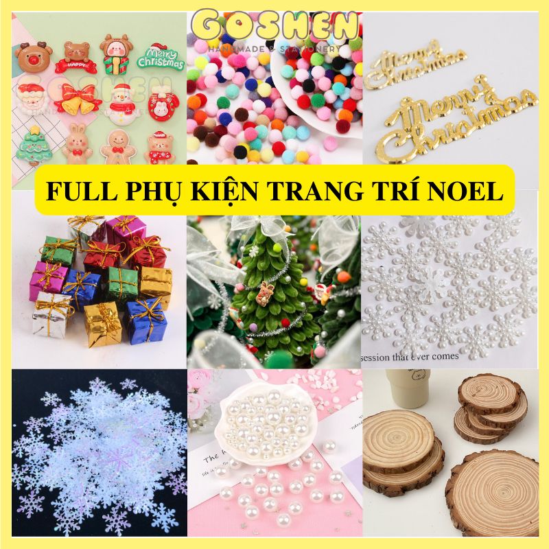 Charm Bông Tuyết, Charm Hạt Ngọc, Chuông, Hộp Quà Phụ Kiện Trang Trí Noel, Giáng Sinh
