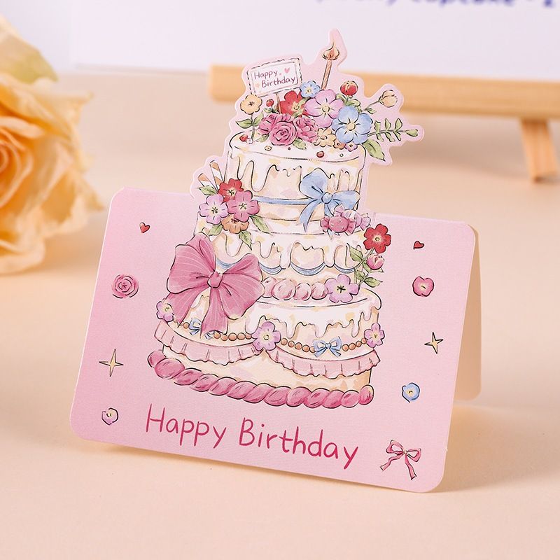 Thiệp Chúc Mừng Sinh Nhật Hình Bánh Kem Dễ Thương