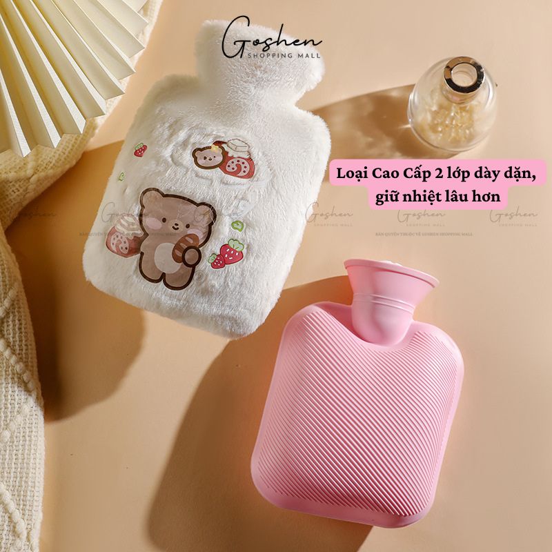 Túi Chườm Bụng, Túi Giữ Nhiệt Nóng Lạnh 500ml Dễ Thương Dày Dặn