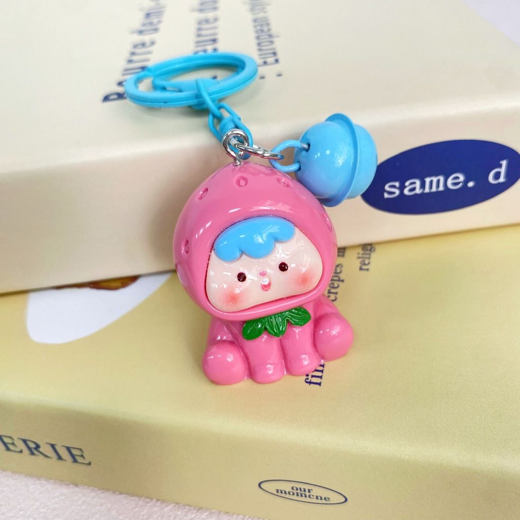 Móc Khóa Em Bé Trái Cây Moi Có Chuông Xinh Xắn Đáng Yêu