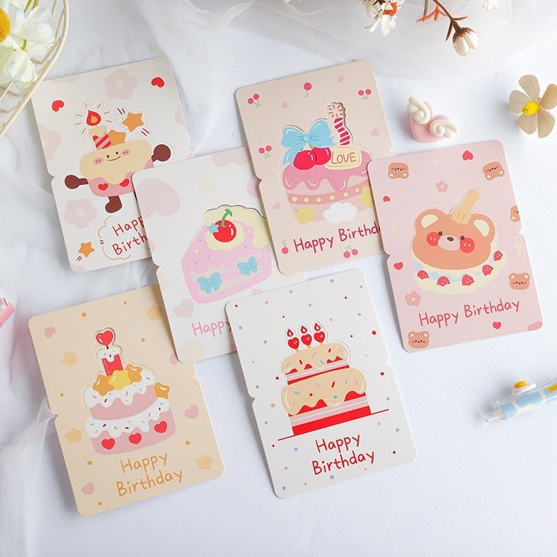 Thiệp Sinh Nhật Hình Bánh Kem Ngọt Ngào Dễ Thương
