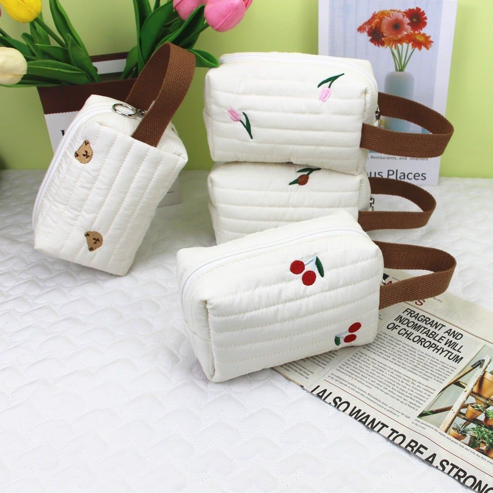 Túi Đựng Đồ Mỹ Phẩm, Hộp Bút Hình Gấu Hoa Hàn Quốc dễ thương