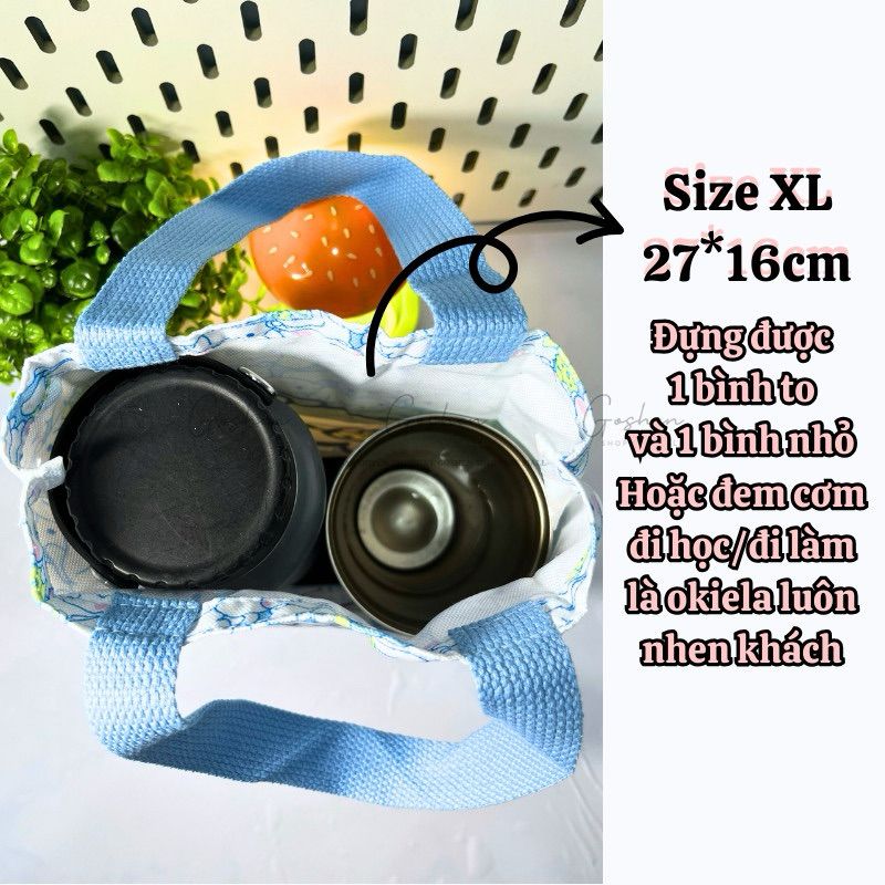 Túi Vải Oxford, Túi Vải Canvas Đựng Ly Giữ Nhiệt, Bình Cốc Giữ Nhiệt Đi Học Đi Làm