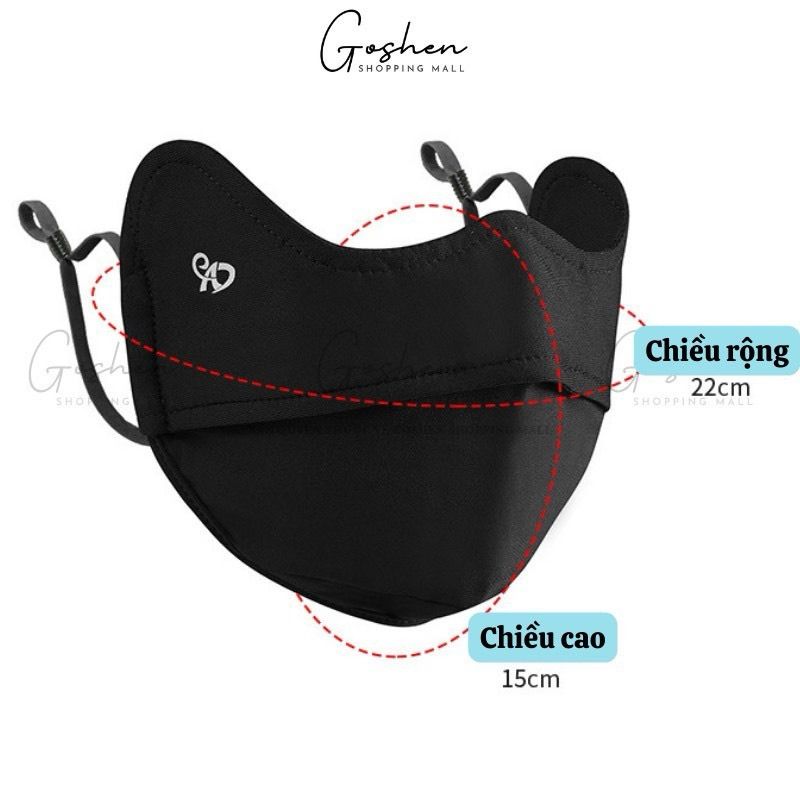 Khẩu Trang Vải Chống Tia UV, Chống Nắng Cao Cấp UPF50+ Thoáng Khí Ôm Trọn Mặt