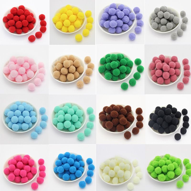 Pom Pom Cục Bông Hàng Đẹp Dùng Trang Trí, Làm Đồ Handmade Nhiều Kích Cỡ