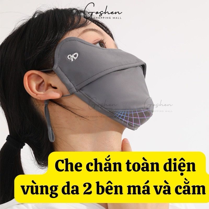 Khẩu Trang Vải Chống Tia UV, Chống Nắng Cao Cấp UPF50+ Thoáng Khí Ôm Trọn Mặt