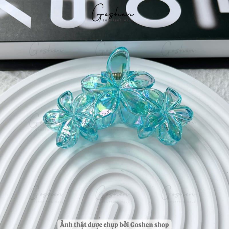 Kẹp Hoa Sứ Càng Cua 3 Hoa Hologram Cao Cấp Hàn Quốc