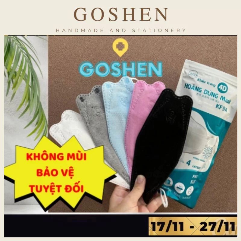 Sỉ 1 thùng 300 cái Khẩu Trang Y Tế Kháng Khuẩn 4D Hoàng Dũng Mask KF94, Đạt Chuẩn Hàn Quốc, Kháng Khuẩn, Chống Bụi Mịn