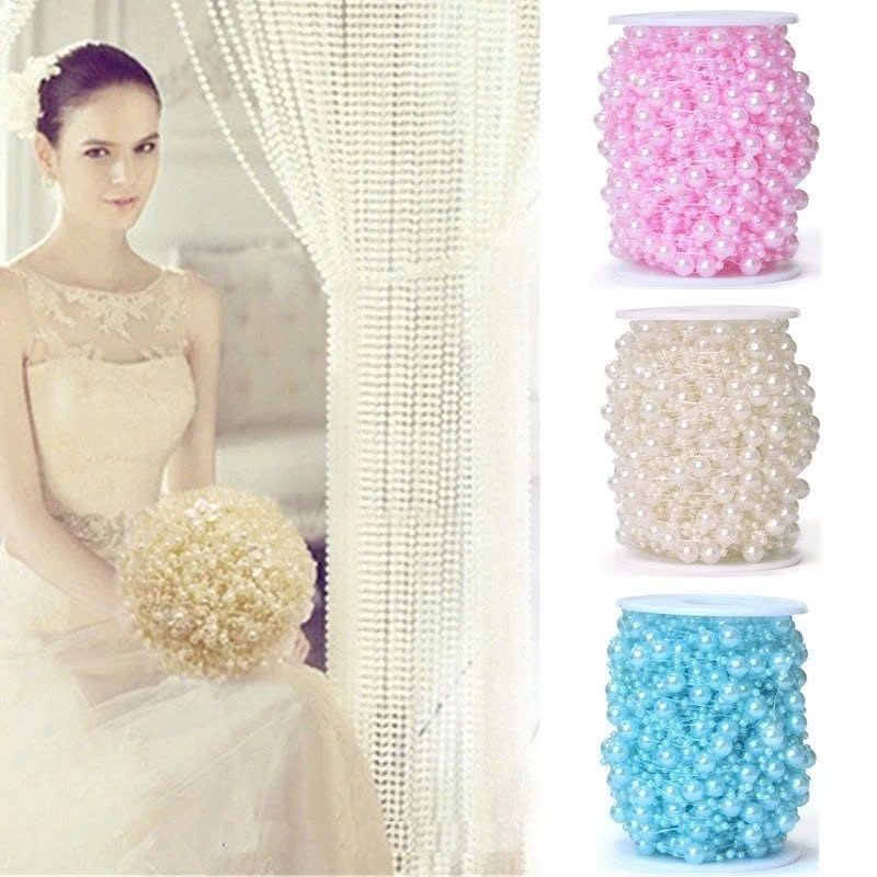 Chuỗi ( Cuộn ) Hạt Trai - Ngọc Trai Nhựa 8mm Nhiều Màu Trang Trí Hoa, Đồ Handmade