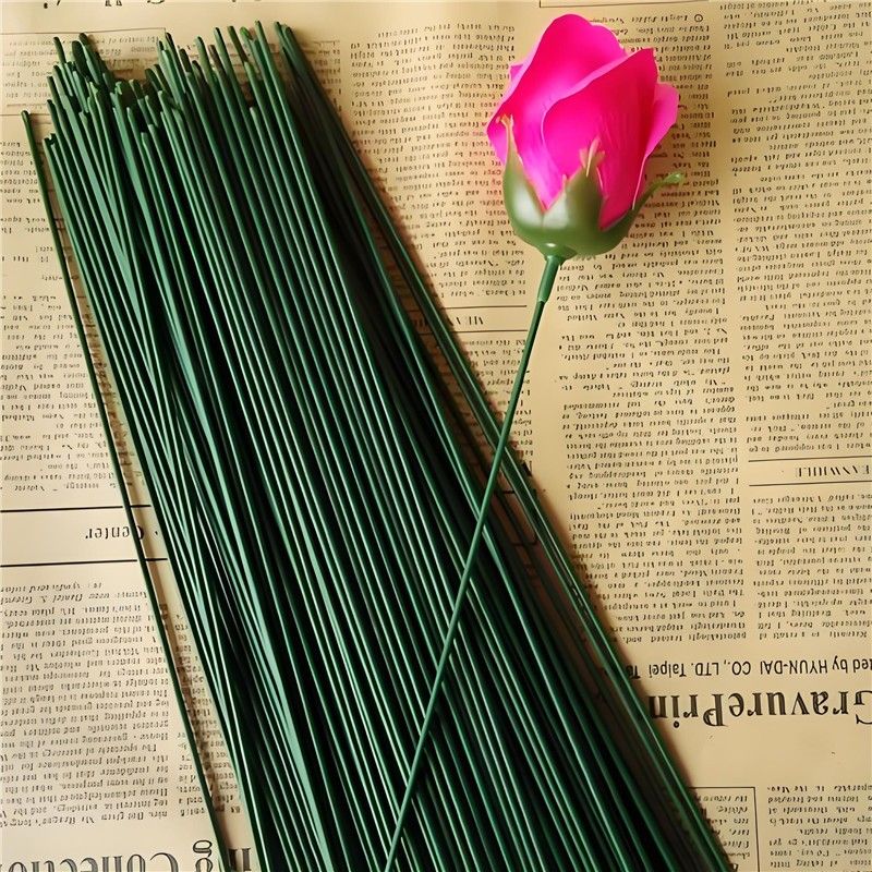 Kẽm cành, kẽm thân, que kẽm bọc nhựa 30cm, 40cm làm thân hoa giả