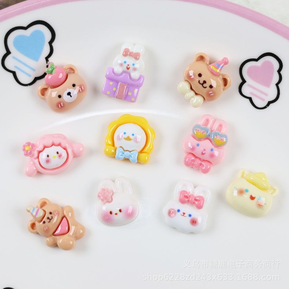 (Tặng Keo) Charm 3D, sticker, jibbitz DIY trang trí kẹp tóc, bình nước, ốp lưng điện thoại