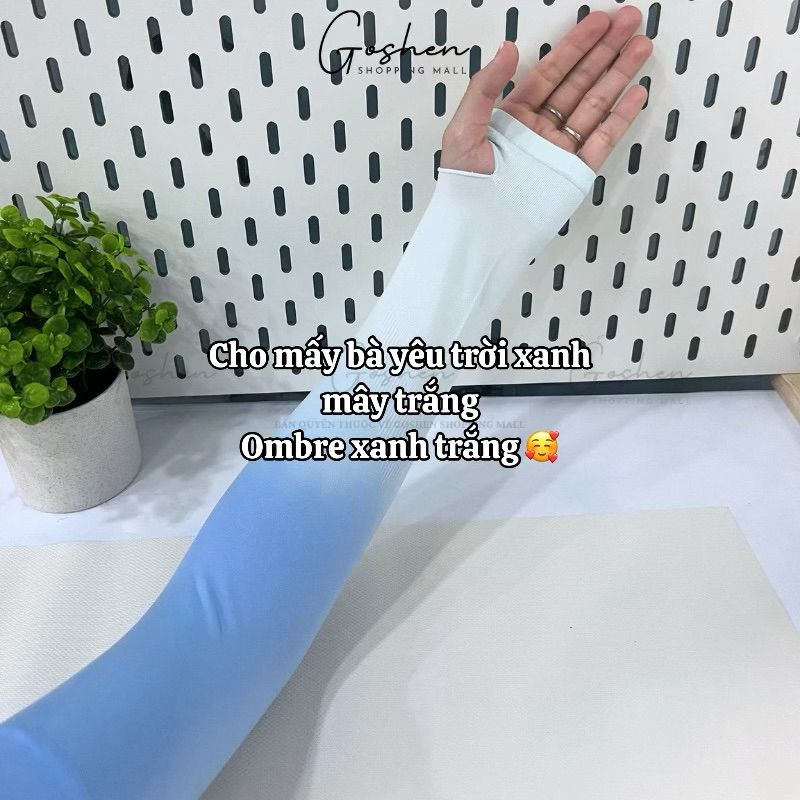 Găng Tay Chống Nắng, Ống Tay Chống Nắng UPF50+ Vải Dày Mịn Mát