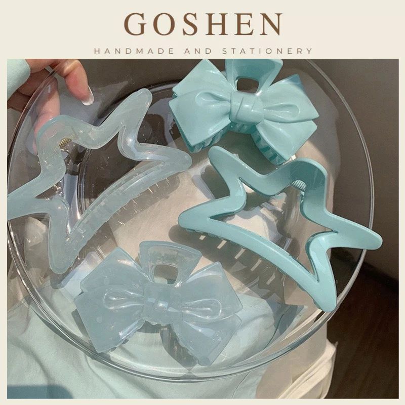 Kẹp Nơ Ngôi Sao Xanh Dương Pastel Cao Cấp Phong Cách Hàn Quốc