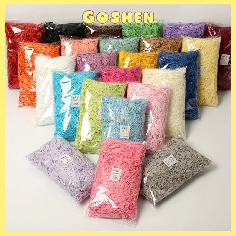 (50g) Giấy Rơm Trang Trí Hộp Quà, Giấy Rơm Lót Hộp Quà Lưu Niệm, Giấy Cắt Sợi Lót Hộp Quà Sinh Nhật