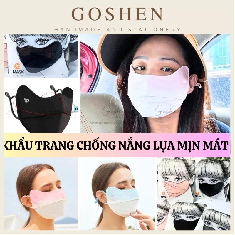 Khẩu Trang Vải Chống Tia UV, Chống Nắng Cao Cấp UPF50+ Thoáng Khí Ôm Trọn Mặt