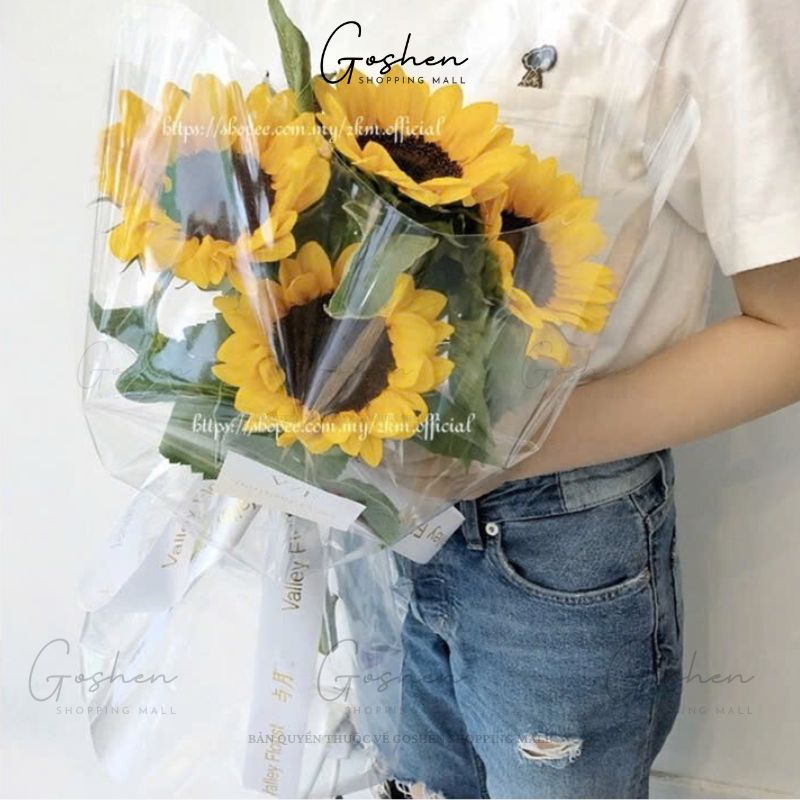 (50cm x 50cm) Giấy Bóng Kiếng Trong Suốt Gói Hoa, Quà, Trái Cây. Kích Thước