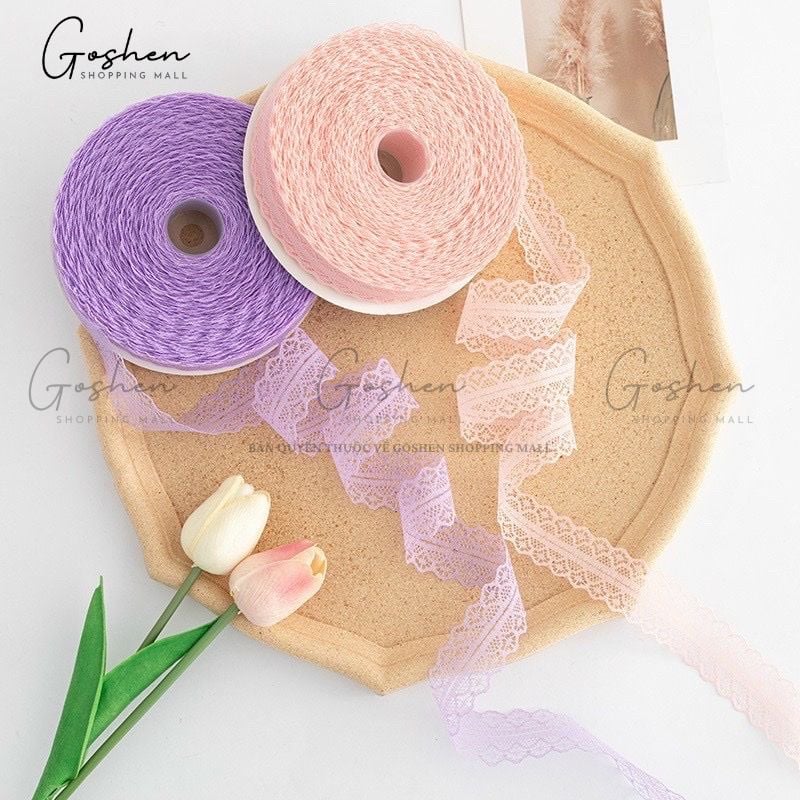(3cm x Dài 45m) Cuộn Dây Ruy Băng Vải Ren, Khổ 3cm * Cuộn dài 45m, Trang Trí Bó Hoa - Quà Tặng