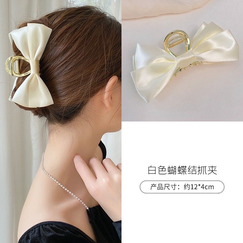 Kẹp Tóc Đính Nơ Lụa Cao Cấp Sang Trọng Đơn Giản