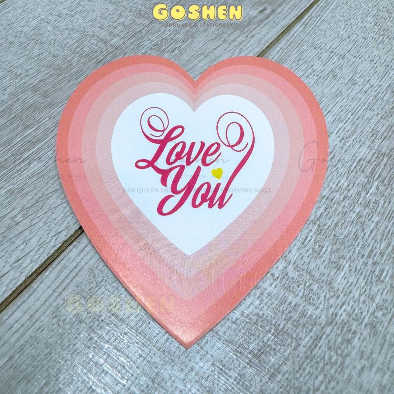 (6x6cm) Banner Trái Tím Trang Trí Bó Hoa, Bánh Kem Sinh Nhật, Ngày Kỉ Niệm,Ngày Lễ 8/3, Valentine.