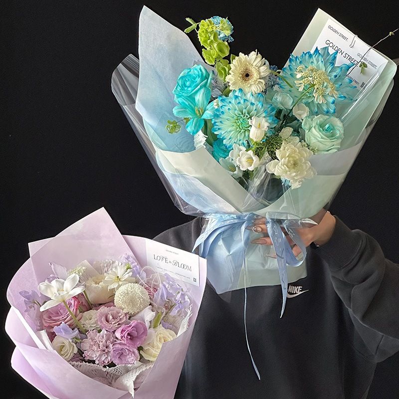 (38x50cm) Giấy Gói Hoa Phong Cách SFUMATO, Màu Nước Cao Cấp, Không Thấm Nước.