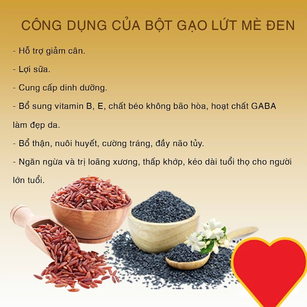 Bột Gạo Lứt Sen Mè Đen NGUYÊN CHẤT Thanh Long Uống Liền Brown Rice lLotus black Sesame Milk Powder 10 gói x35gr