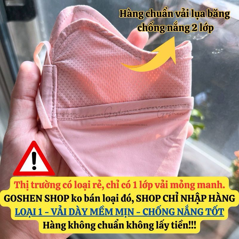 Khẩu Trang Vải Chống Tia UV, Chống Nắng Cao Cấp UPF50+ Thoáng Khí Ôm Trọn Mặt