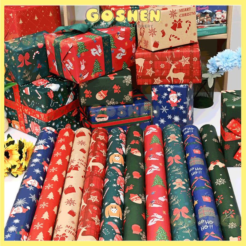 Giấy Gói Hoa, Giấy Gói Quà Hoạ Tiết Noel Cao Cấp, Dày Dặn