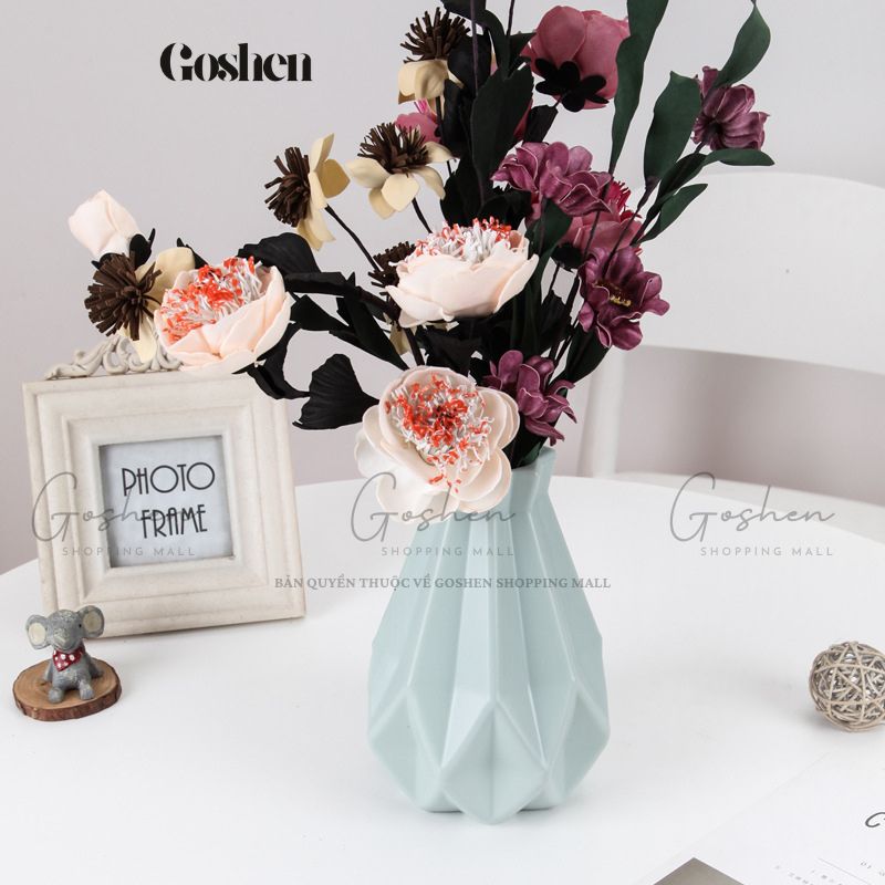 Lọ Hoa - Bình Hoa Nhựa Giả Gốm, Decor Tối Giản Nhưng Tinh Tế.