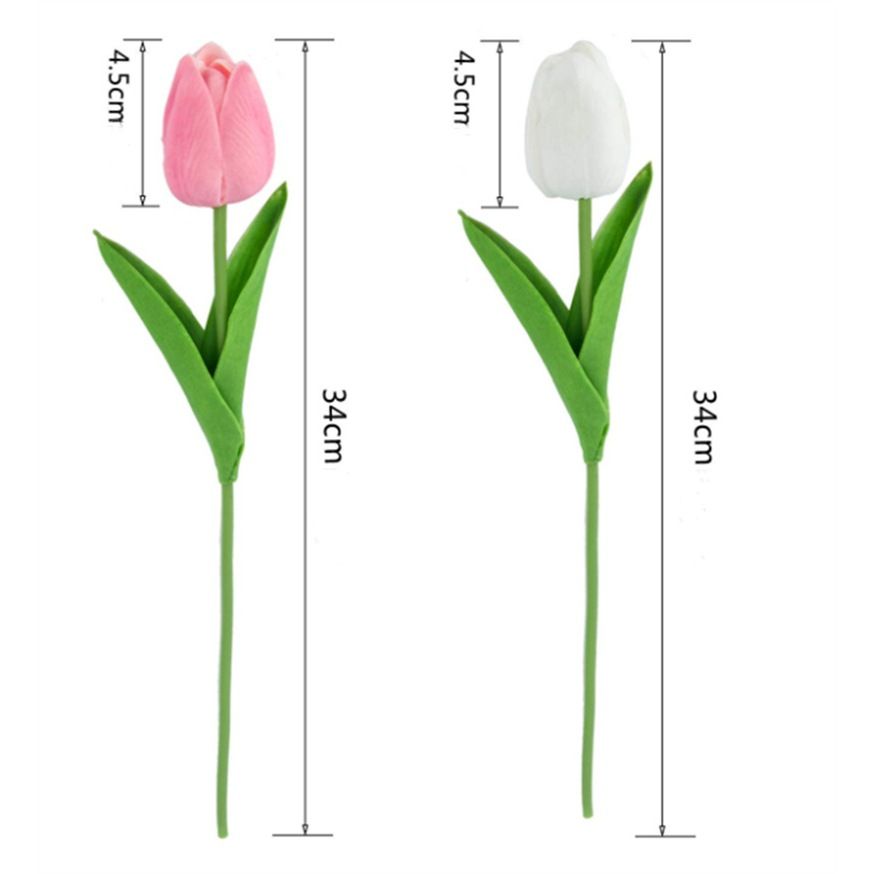 Hoa Tulip Giả Bằng Cao Su PU Dùng Trang Trí Decor Xinh Xắn