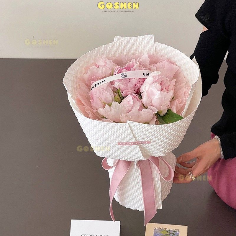 (60x60cm) Giấy Xốp Dập Nổi 3D Gói Hoa, Giấy Xốp Hàn Hạt Cao Cấp