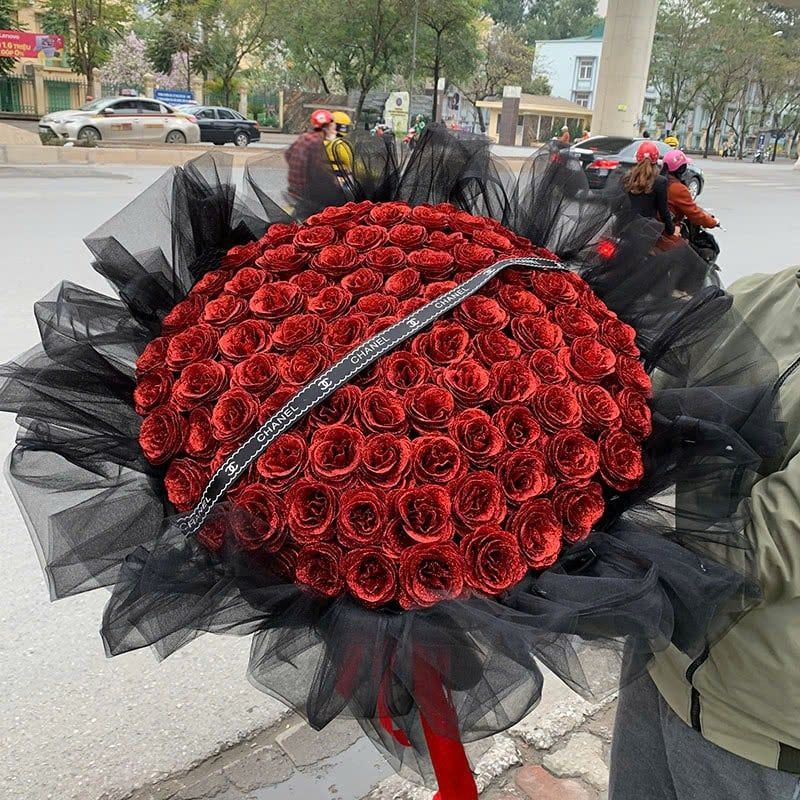 (Lẻ Đàu Bông) Hoa Hồng Nhũ Kim Tuyến, Hoa Sáp, Để Làm Quà Tặng, Bó Hoa, Lọ Hoa Để Bàn.