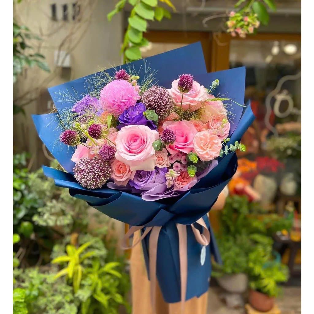 (58*58cm) Giấy Satin Gói Hoa Mờ Đặc Cao Cấp Không Thấm Nước, Màu Đẹp Sắc Nét.