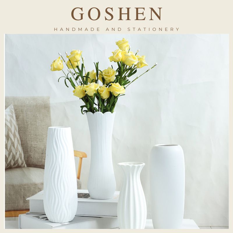 Lọ Hoa - Bình Hoa Nhựa Giả Gốm, Decor Tối Giản Nhưng Tinh Tế.