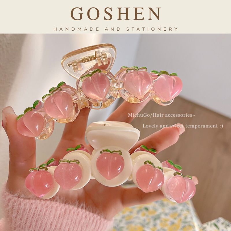 Kẹp Tóc Hình Trái Đào Pastel Nhẹ Nhàng Phong Cách Hàn Quốc