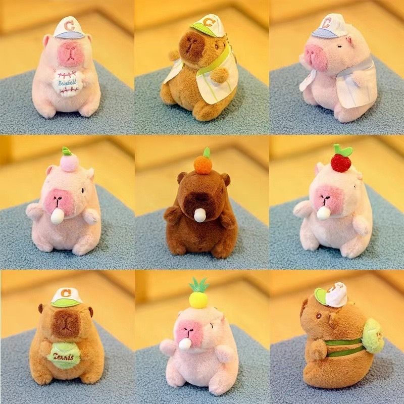 Móc Khóa Gấu Bông Capybara, Labubu Bông Mềm Siêu Dễ Thương