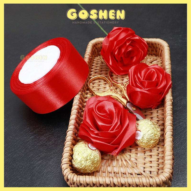 (4cm x 22met) 1 Cuộn Dây Ruy Băng Lụa Bản 4cm