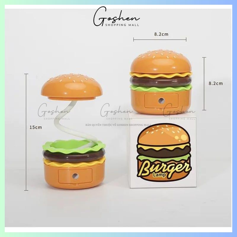 Đèn Ngủ, Đèn Bàn Led Sáng Tạo Hamburger Ánh Sáng Dịu Bảo Vệ Mắt