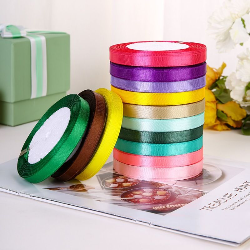 (Ngang 1cm) Ruy Băng Lụa Trơn- Phụ Kiện Làm Hoa, Hoa Giả, Cây Giả, Quà