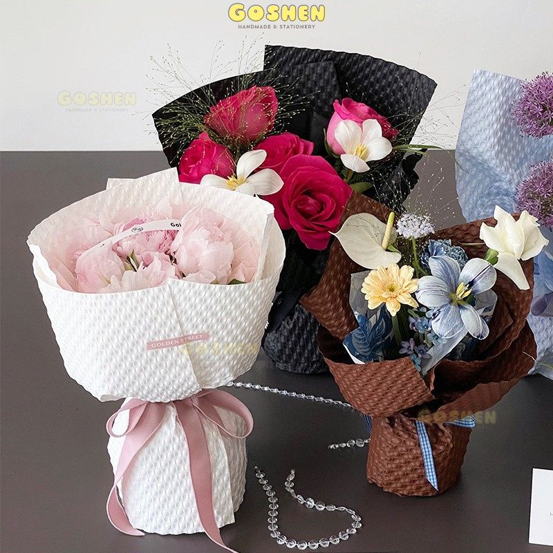 (60x60cm) Giấy Xốp Dập Nổi 3D Gói Hoa, Giấy Xốp Hàn Hạt Cao Cấp