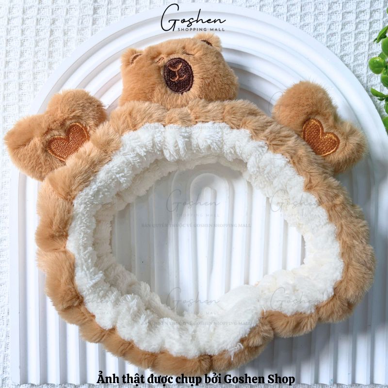 Băng Đô Rửa Mặt CapyBara Lông Mềm Mịn Cao Cấp
