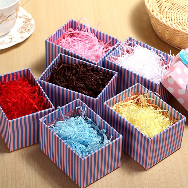 (50g) Giấy Rơm Trang Trí Hộp Quà, Giấy Rơm Lót Hộp Quà Lưu Niệm, Giấy Cắt Sợi Lót Hộp Quà Sinh Nhật