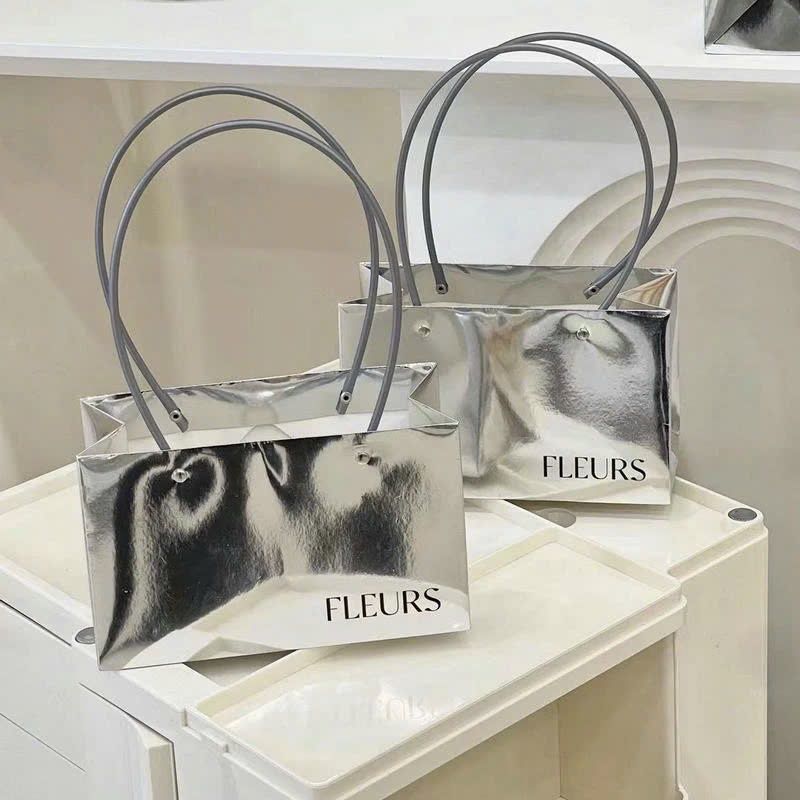 Túi Giấy Bạc Đựng Hoa, Quà Tặng Fleurs Hàn Quốc Cao Cấp, Sang Trọng