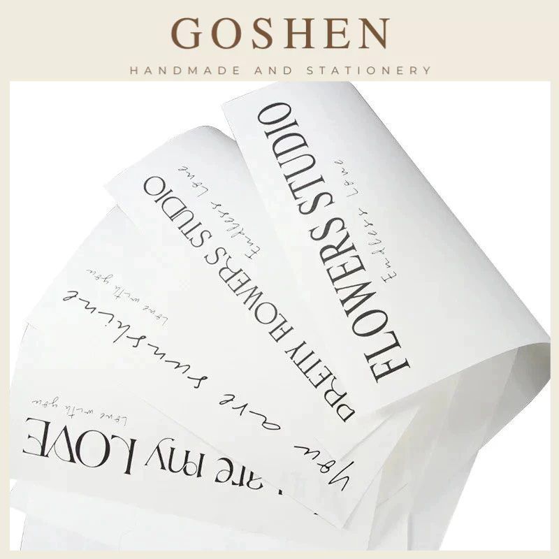 (45*30cm) Giấy Gói Hoa In Chữ Tiếng Anh Phông Trắng Không Thấm Nước - Giấy Gói Quà, Giấy Gói Hoa, Giấy Bó Hoa.